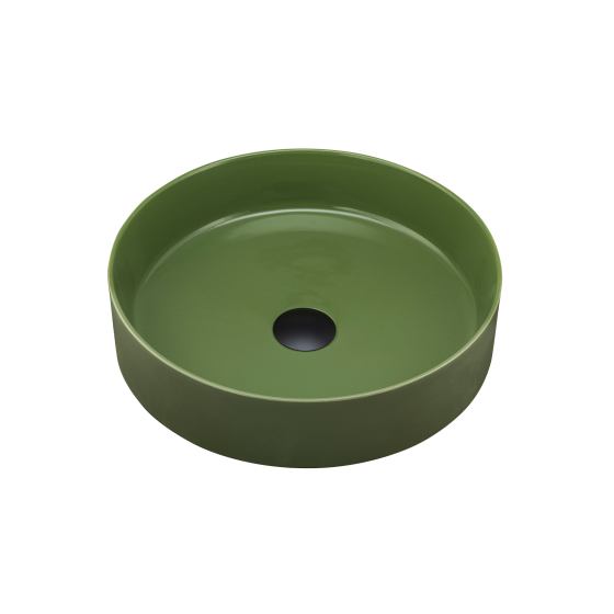 Terzofoco Olive Green Short Circular Counter Top Basin